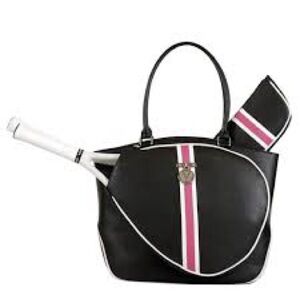 NWT Court Couture Cassanova Striped Black Tennis Pickleball Tote Bag